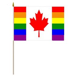 G128 Confezione Da 50 Bandierine Mano Canada 4x6 Poliestere 150D - Idee Regalo Festa Nazionale - Foto 4