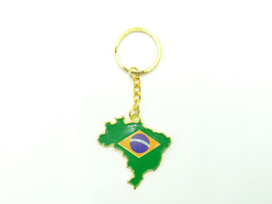 Brazil Map Keychain