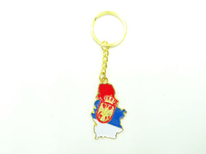 Serbia Map Keychain