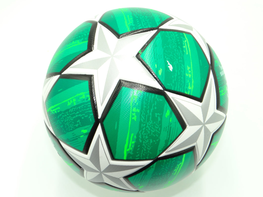 Match-5-Green Stars Size 5 Soccer Ball