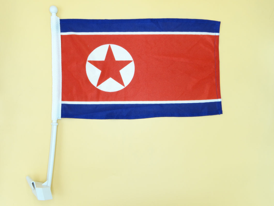 North Korea Car Flag