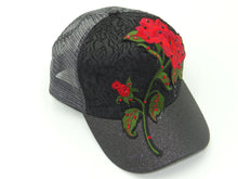 Load image into Gallery viewer, Flower-Black 2 Bling Hat