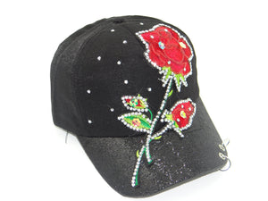 Flower-White 1 Bling Hat