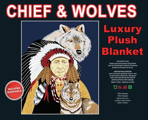 Chief & Wolves Queen Queen Size Blanket