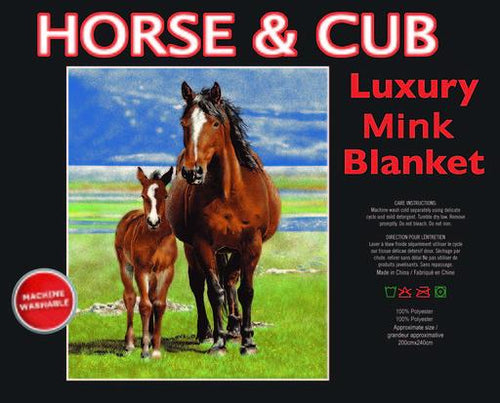 Horse & Cub Queen Size Blanket